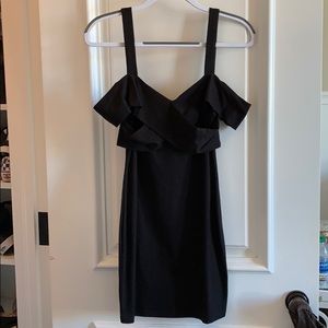 Superdown off the shoulder black mini dress